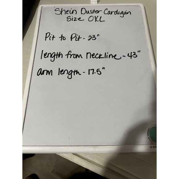 Women's Long Shein Button Down Duster Cardigan Size 0XL - Picture 6 of 6